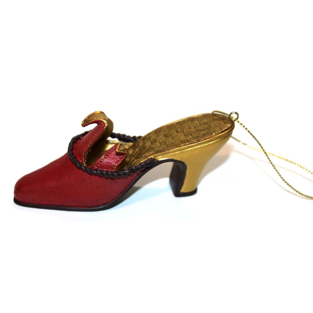 Metropolitan Museum Art Shoe Maroon Evening High Heel Pump Christmas Ornament